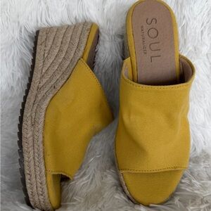 SOUL Naturalizer Mustard Espadrille Wedges